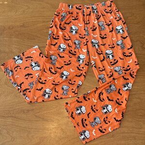 munki munki Peanuts Halloween Pajama Bottoms - Orange